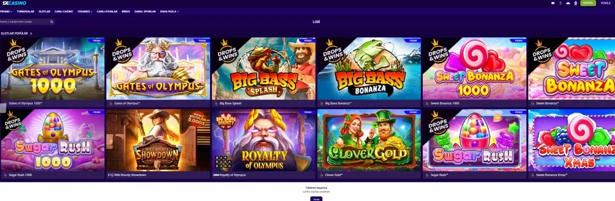 1x Casino ekran görüntüsü